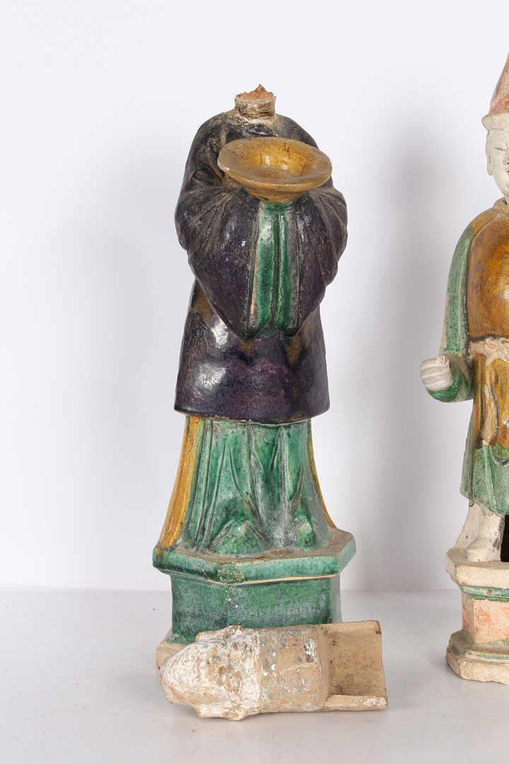 TWO CHINESE POTTERY TOMB ATTENDANTS. - Image 2 of 12