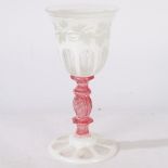 A MID 19TH CENTURY AUSTRIAN BOHEMIAN GLASS GOBLET, CIRCA 1840-50.