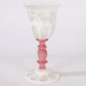 A MID 19TH CENTURY AUSTRIAN BOHEMIAN GLASS GOBLET, CIRCA 1840-50.