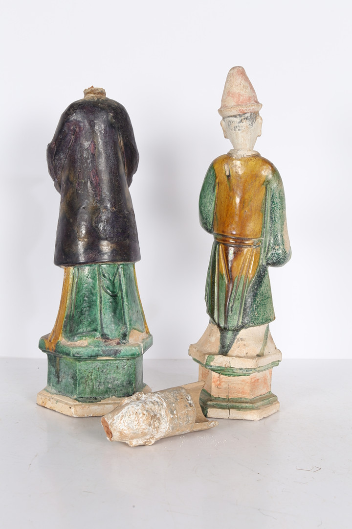 TWO CHINESE POTTERY TOMB ATTENDANTS. - Image 12 of 12