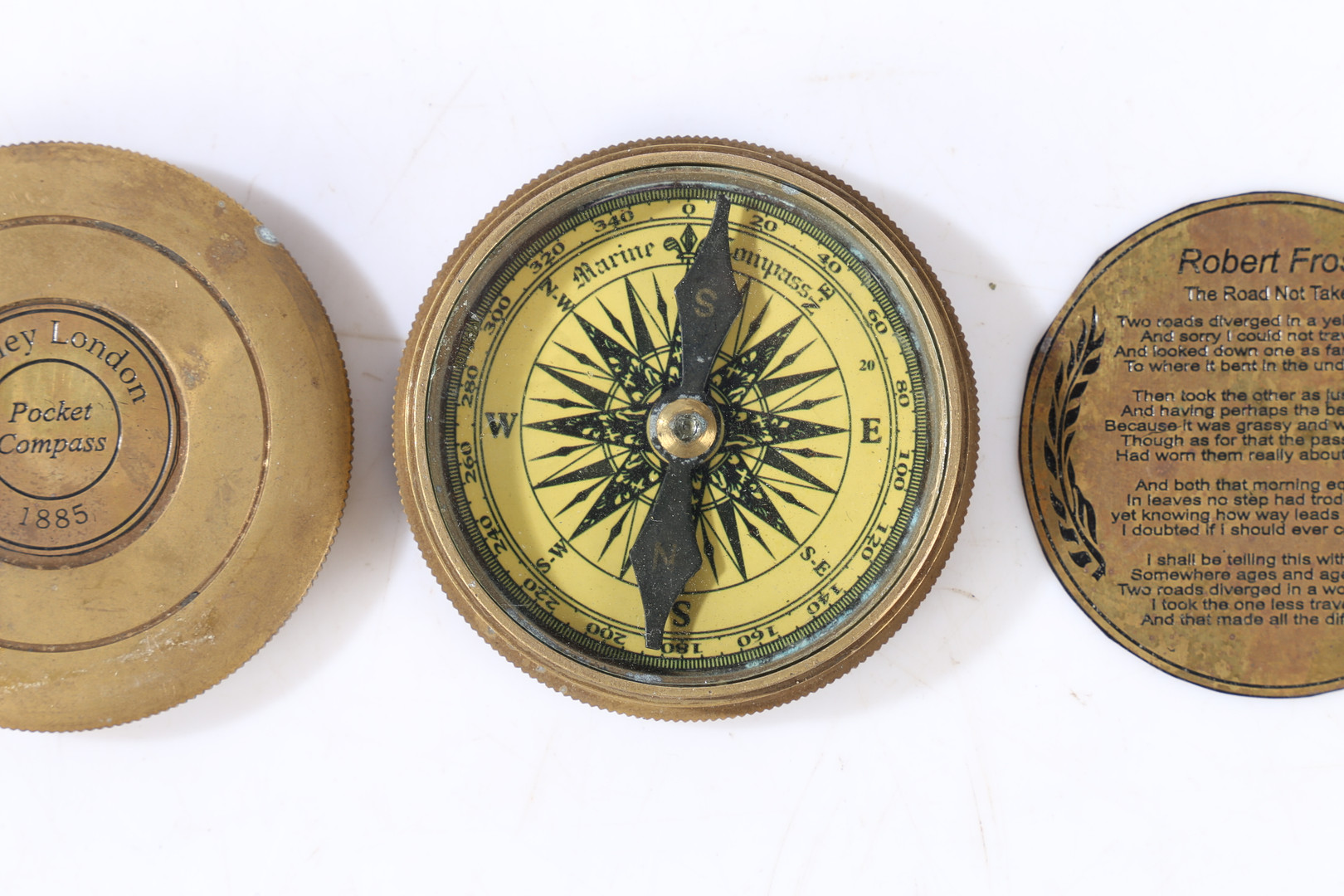 A STANLEY LONDON POCKET COMPASS 1885. - Image 3 of 6