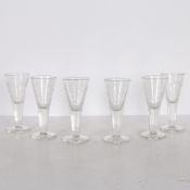 A SET OF SIX SPIRIT GLASSES ENGRAVED WITH CHARLES XII OF SWEDEN MONOGRAM (6).