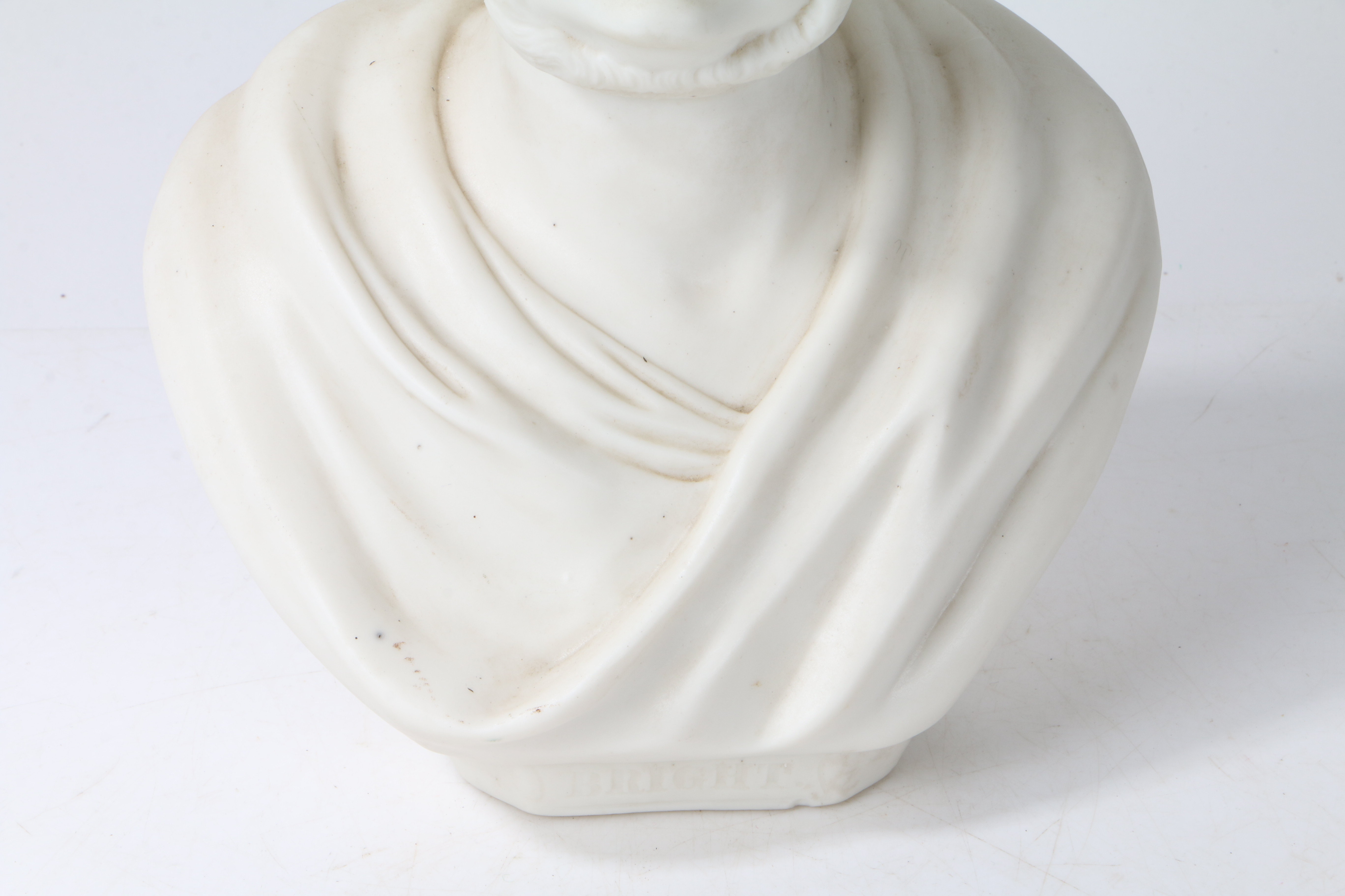 A 19TH CENTURY PARIAN WARE BUST OF JOHN BRIGHT. - Image 3 of 9