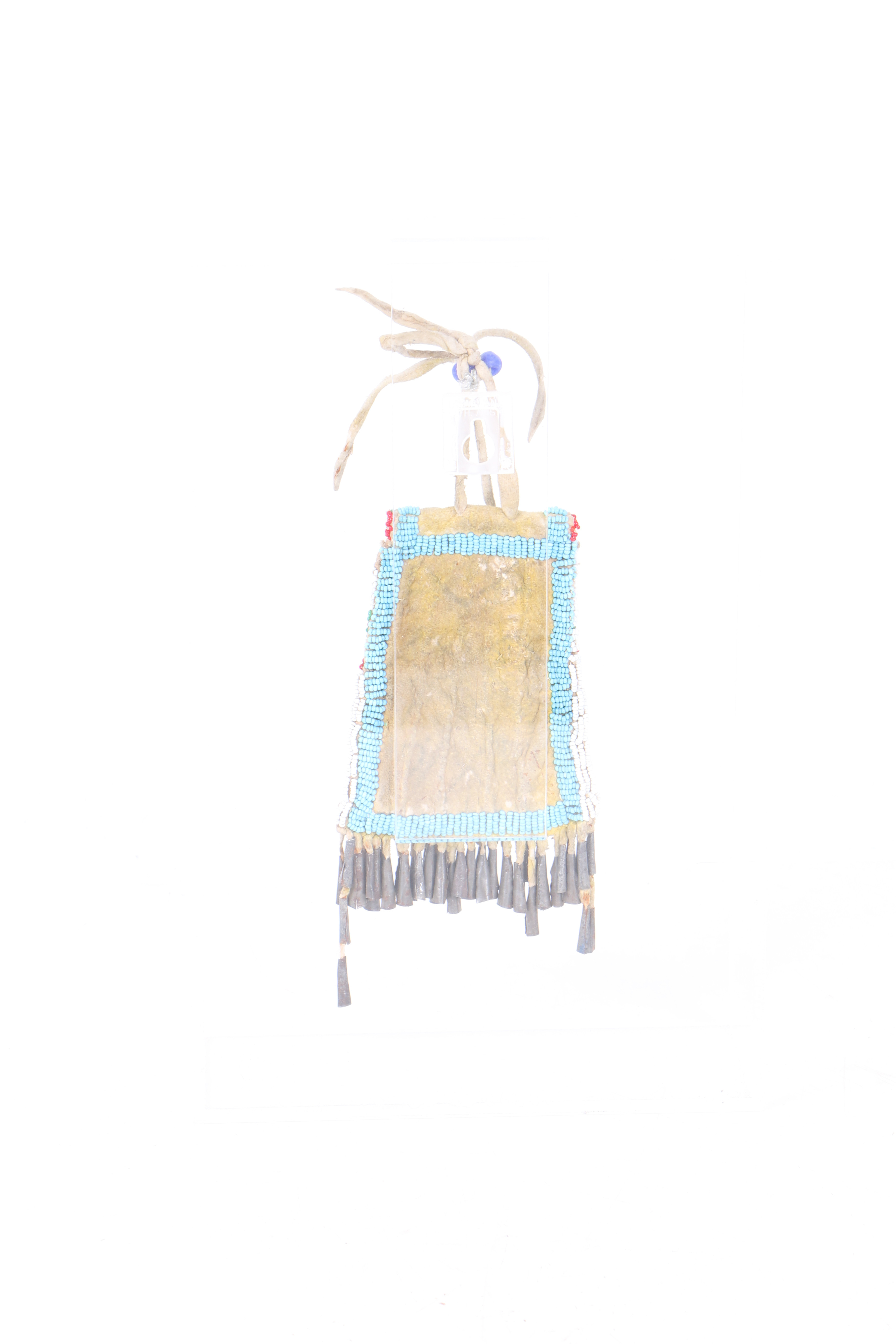 A LAKOTA SIOUX NATIVE AMERICAN BEADED STRIKE-A-LITE POUCH. - Image 3 of 4