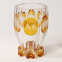 A 19TH CENTURY BOHEMIAN AMBER GLASS, CIRCA 1870.
