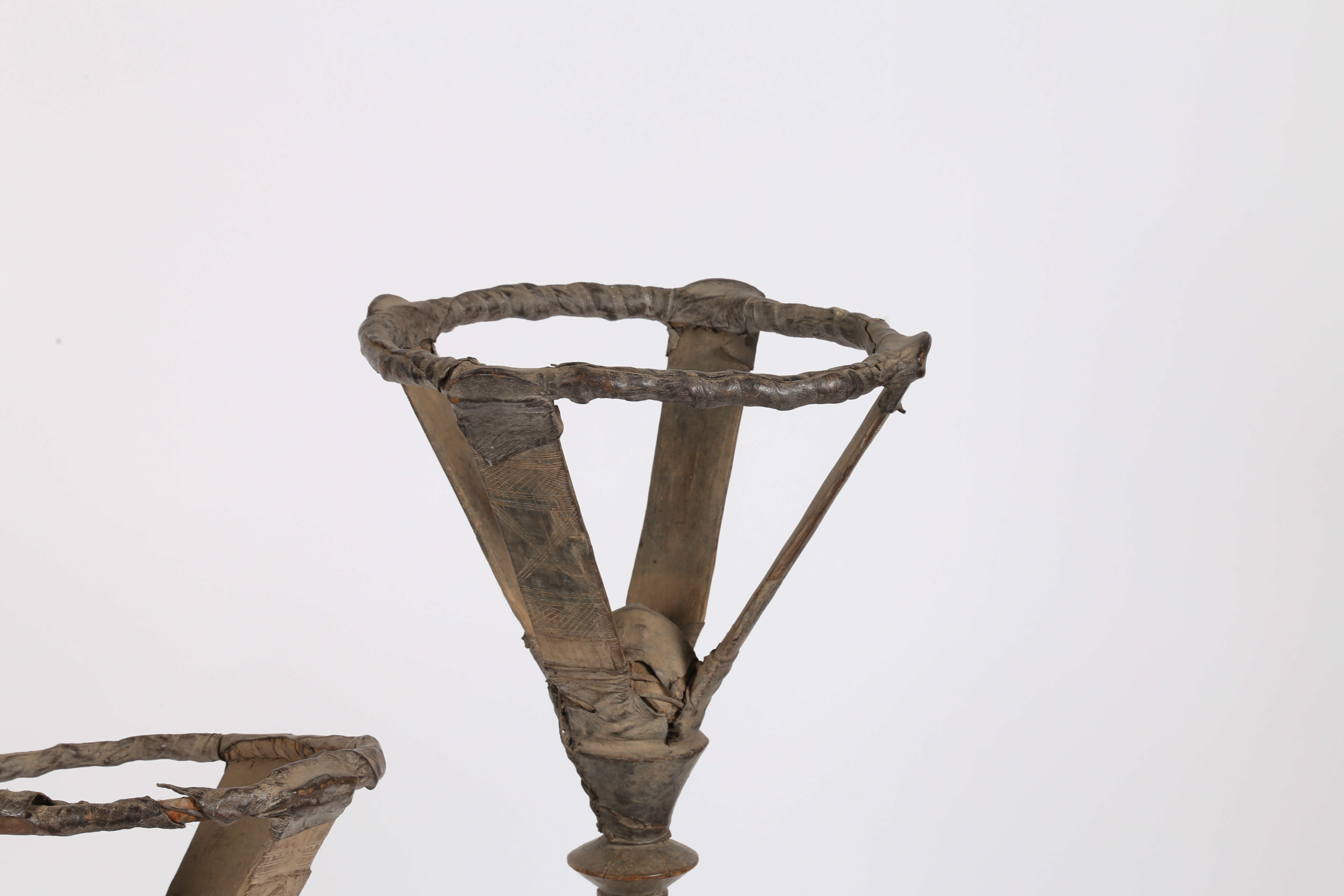 THREE TUAREG TORCHERES OR BOWL STANDS. - Image 7 of 11