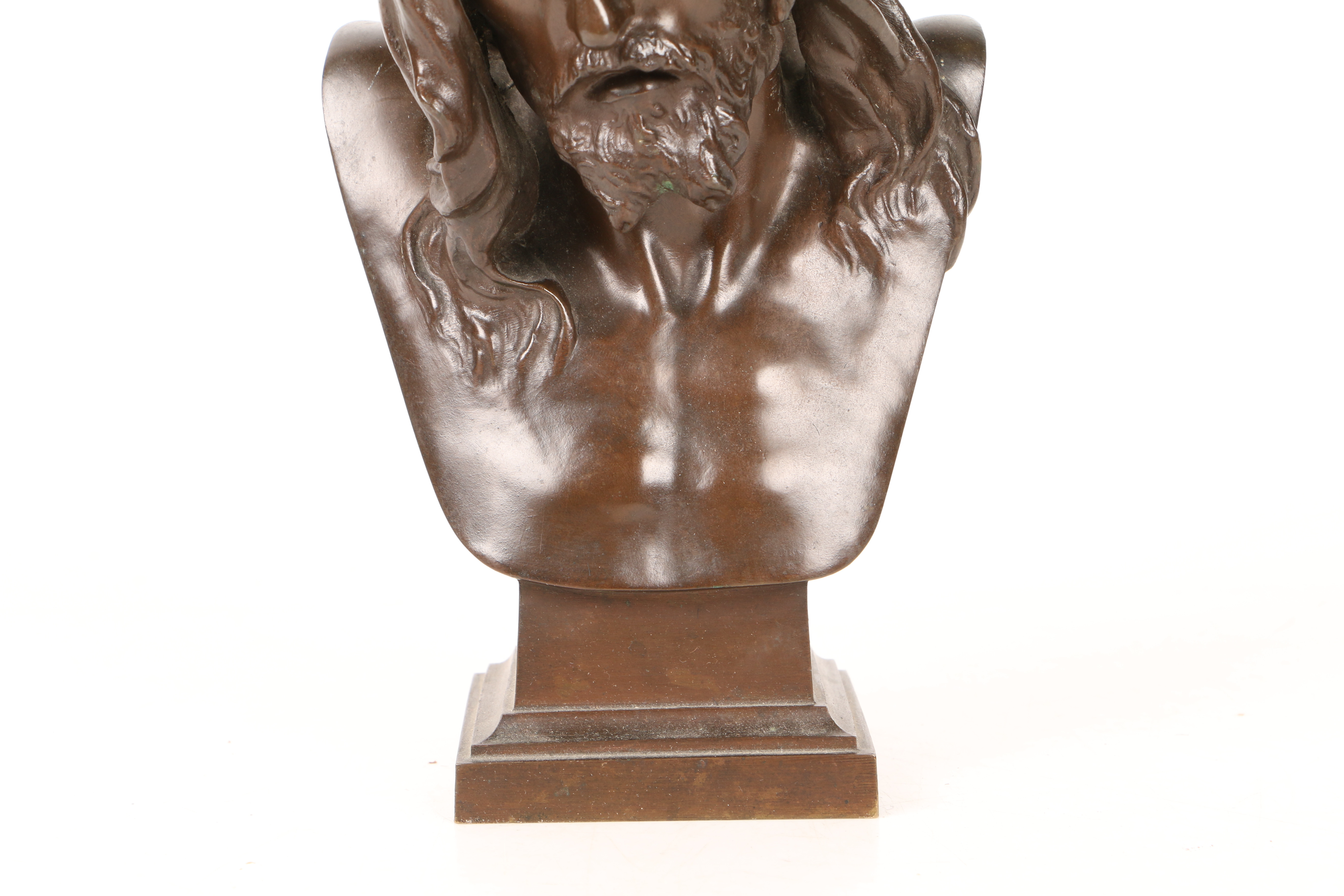 EUGENE MARIOTON (PARIS 1854-1933) "JESUS CHRIST" BRONZE BUST. - Image 13 of 20