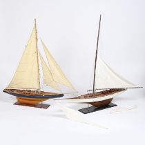 TWO LARGE 20TH CENTURY POND YACHTS.