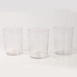 A SET OF THREE EARLY 20TH CENTURY FRENCH COMMEMORATIVE BEAKERS FOR THE 1904 ST ETIENNE EXHIBITION.