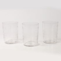 A SET OF THREE EARLY 20TH CENTURY FRENCH COMMEMORATIVE BEAKERS FOR THE 1904 ST ETIENNE EXHIBITION.