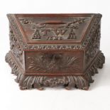 CHRIST CHURCH INTEREST - A 19TH CENTURY CARVED OAK BOX.