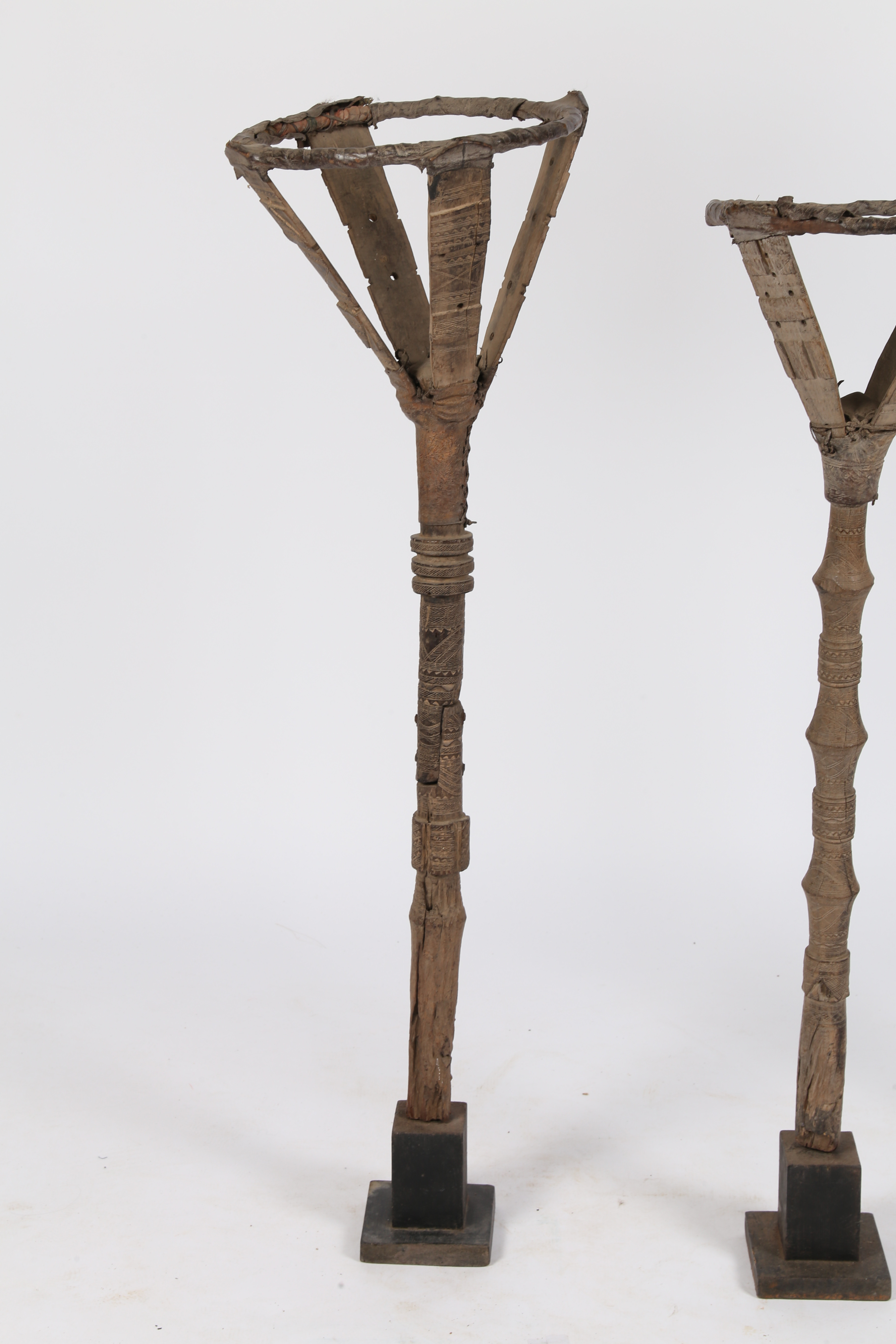 THREE TUAREG TORCHERES OR BOWL STANDS. - Image 2 of 11