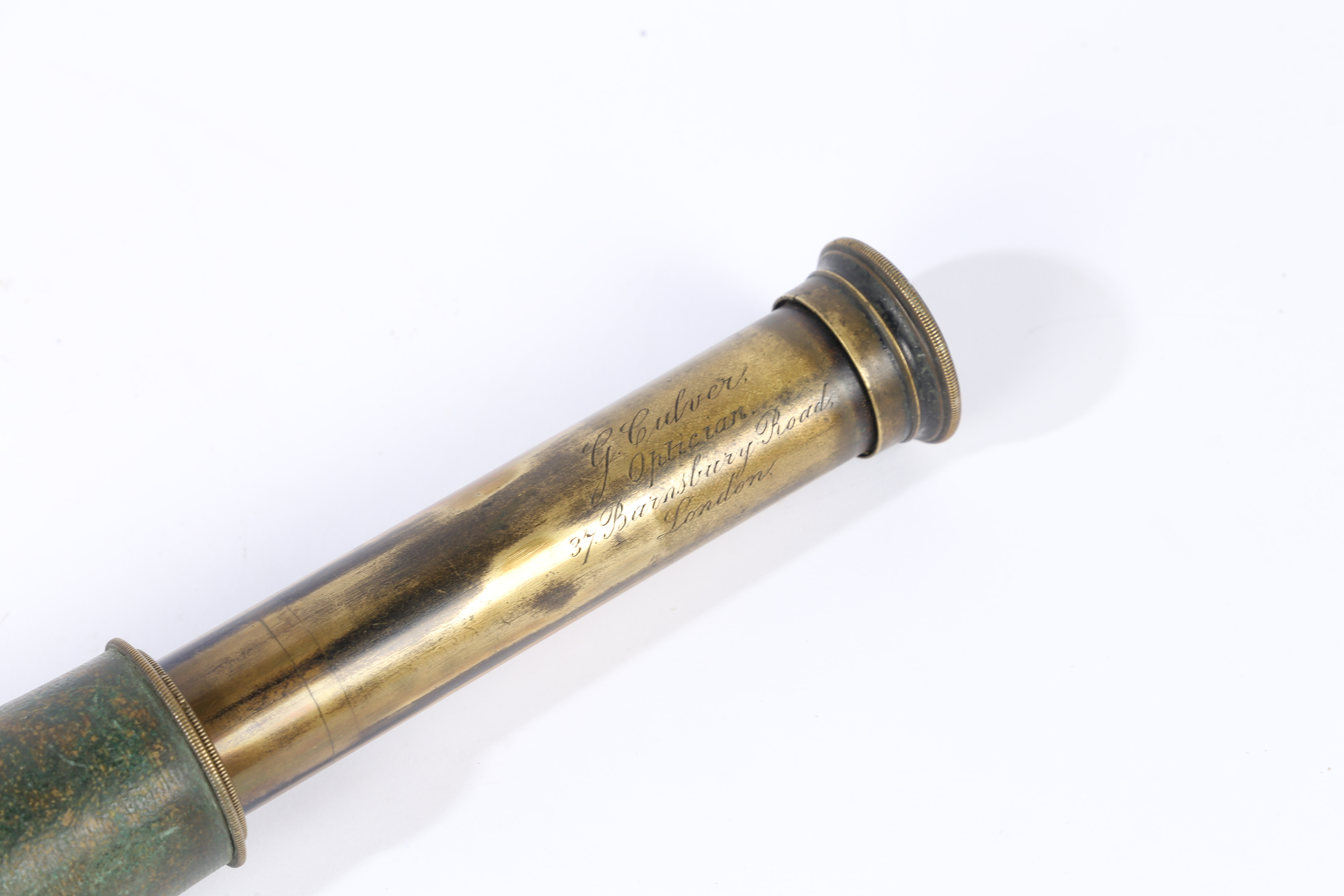 A VICTORIAN SINGLE DRAW TELESCOPE BY G. CULVER OPTICIAN OF LONDON. - Image 6 of 6
