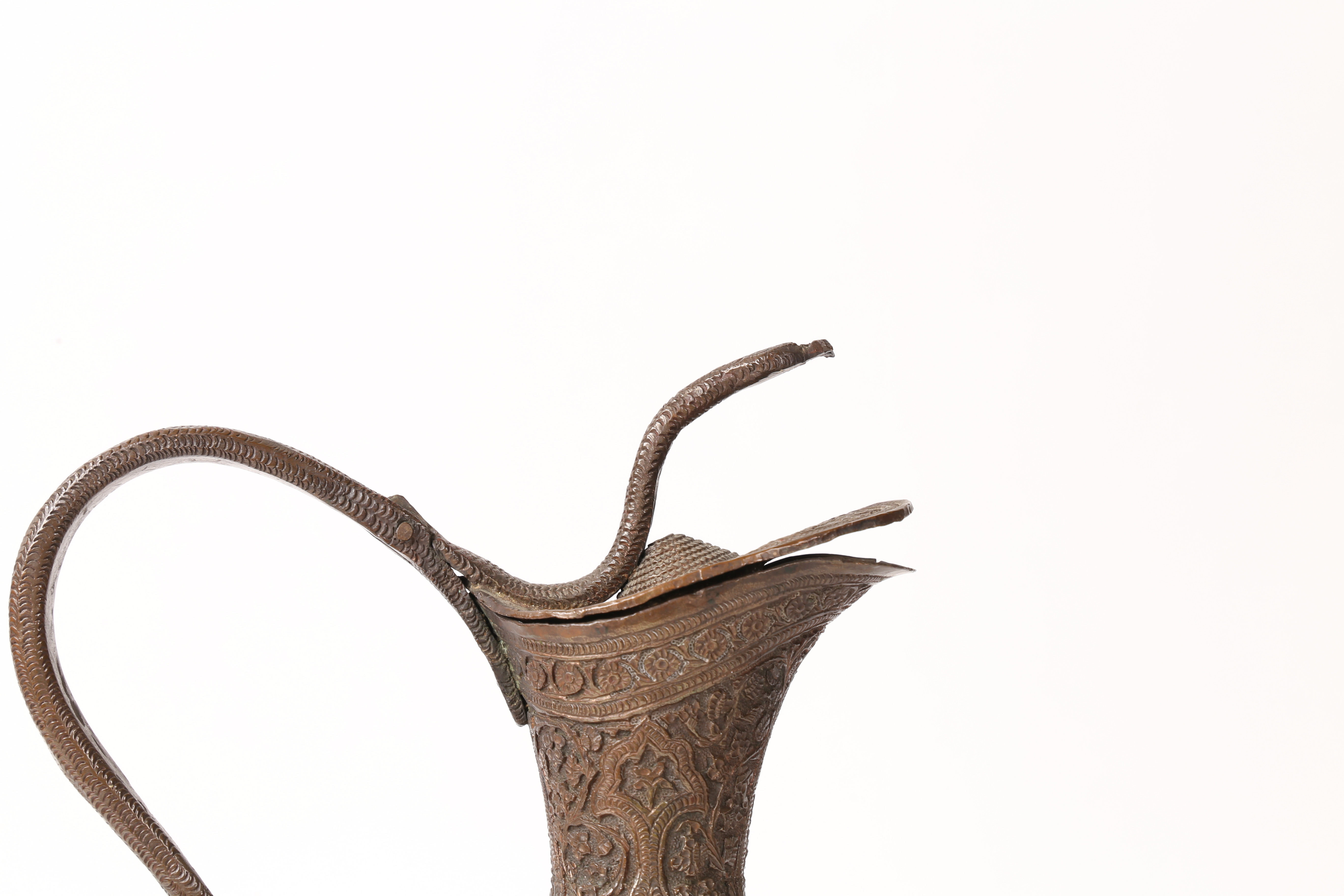 A 19TH CENTURY PERSIAN COPPER EWER. - Image 2 of 11