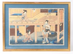 UTAGAWA KUNISADA OR UTAGAWA TOYOKUNI III (JAPANESE 1786-1865) "MIZOUKUSHI".