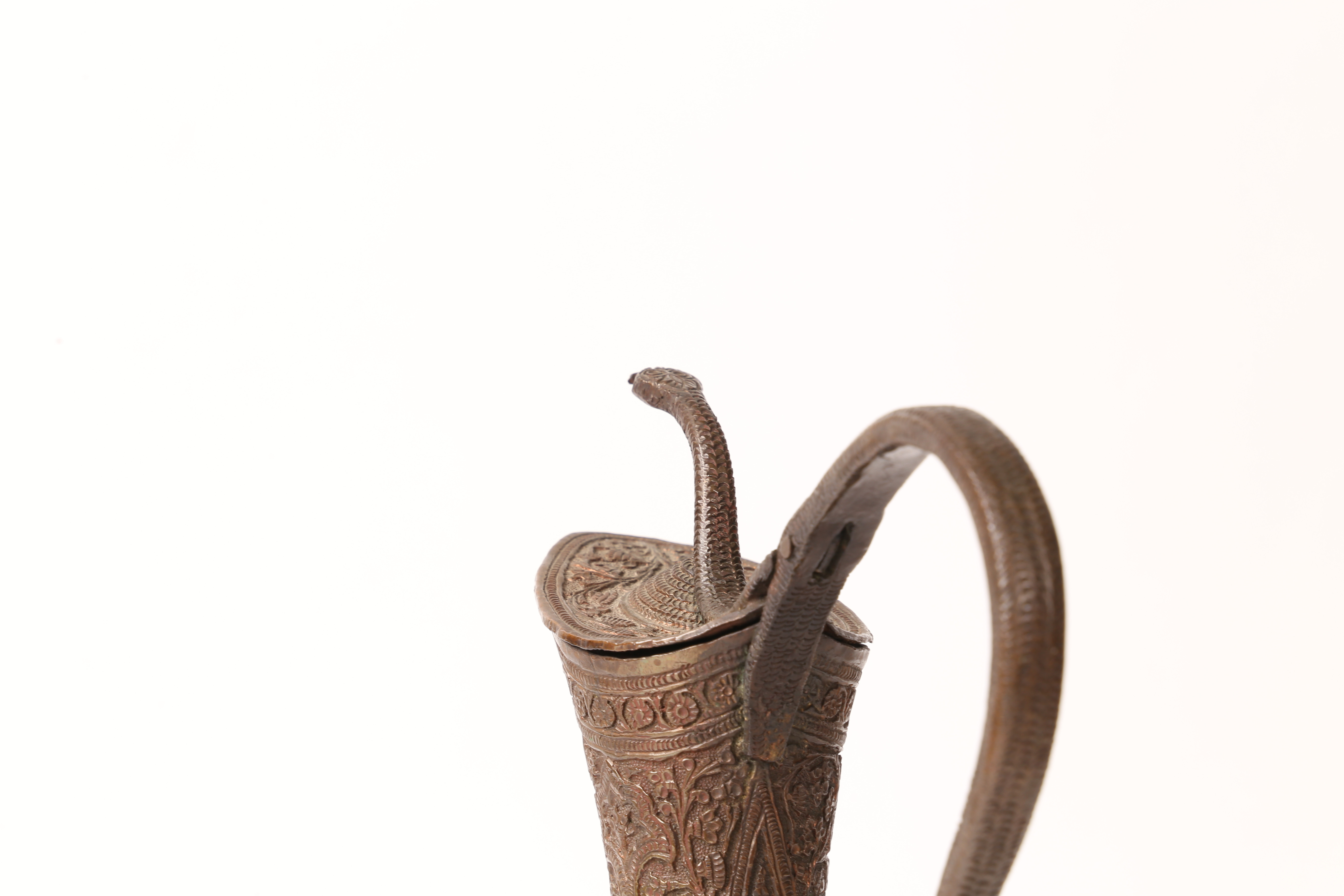 A 19TH CENTURY PERSIAN COPPER EWER. - Image 9 of 11