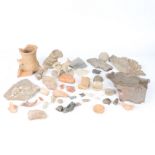 A COLLECTION OF ROMAN AND LATER POTTERY.