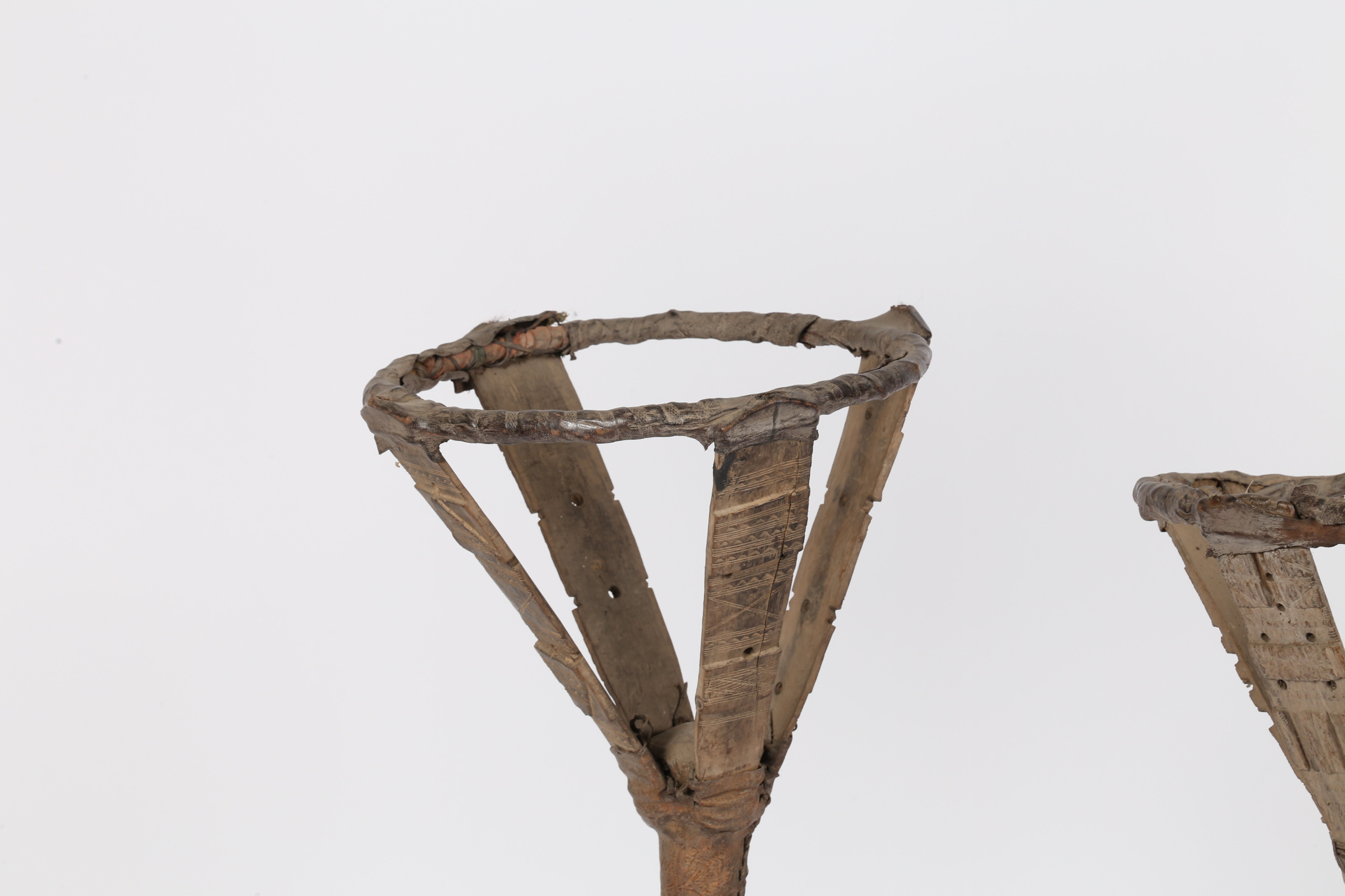 THREE TUAREG TORCHERES OR BOWL STANDS. - Image 5 of 11