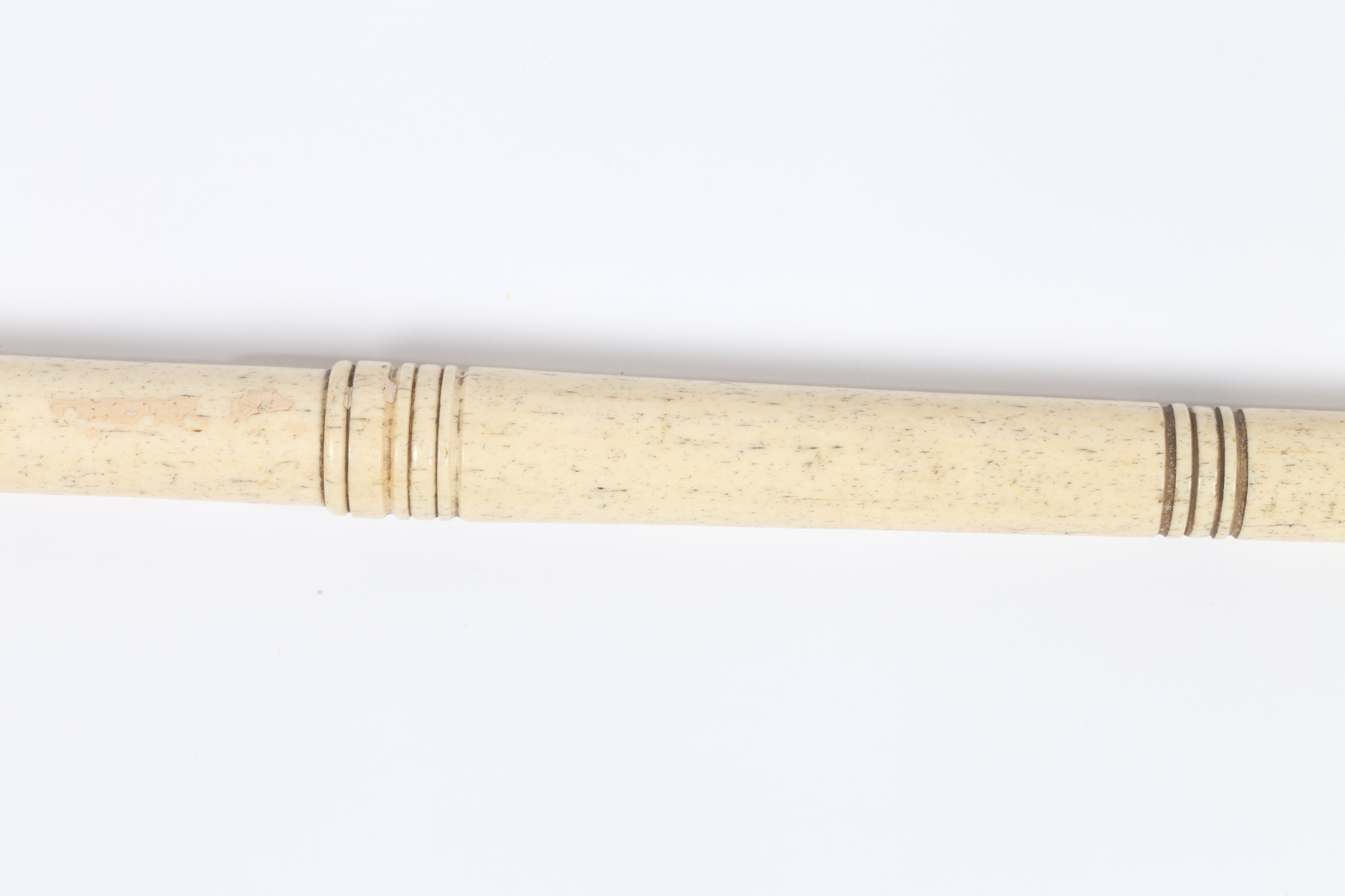 GEORGE III SCRIMSHAW WHALEBONE WALKING STICK. - Image 6 of 8