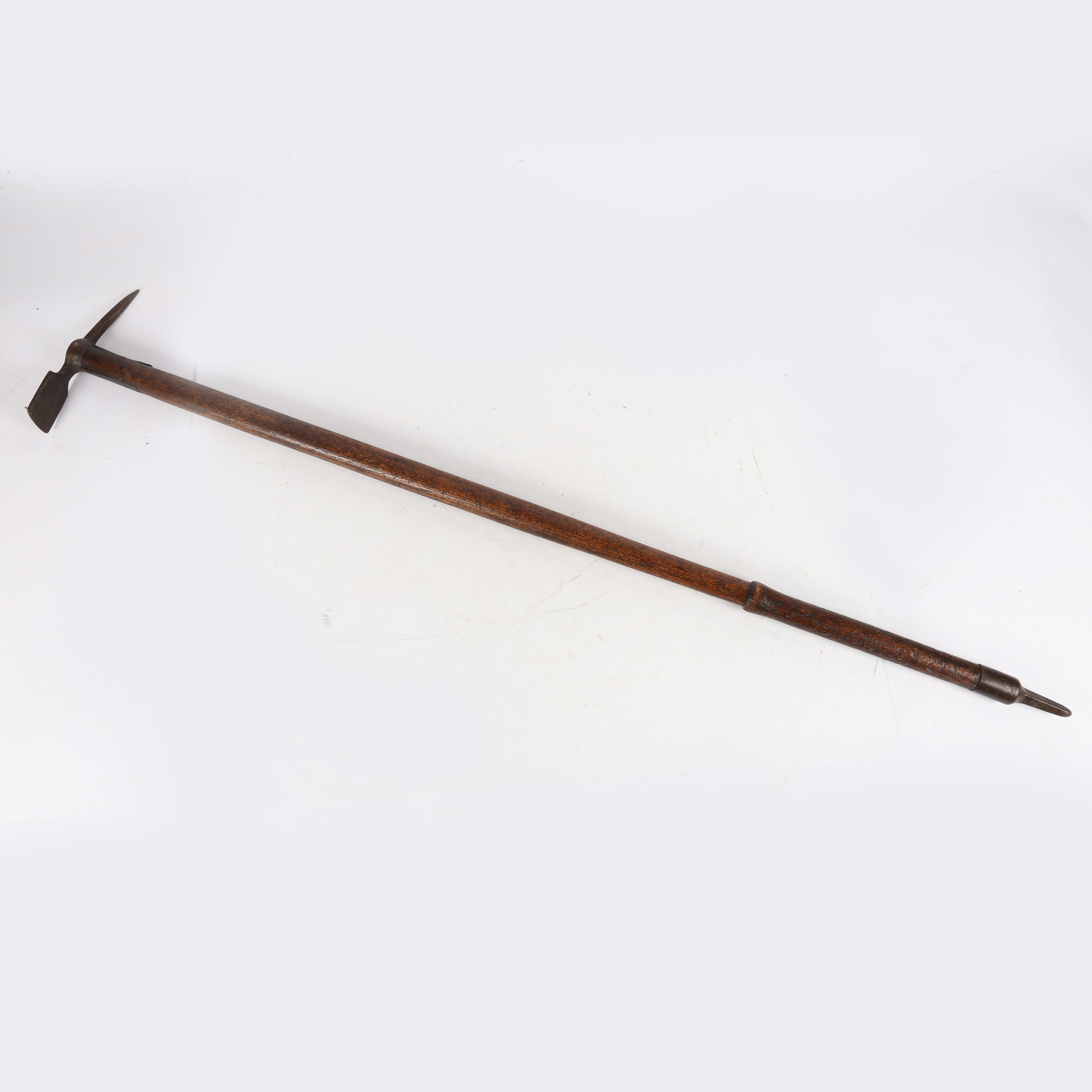 A 19TH CENTURY BRITISH MOUNTAINEERS ICE PICK AXE. - Image 2 of 7