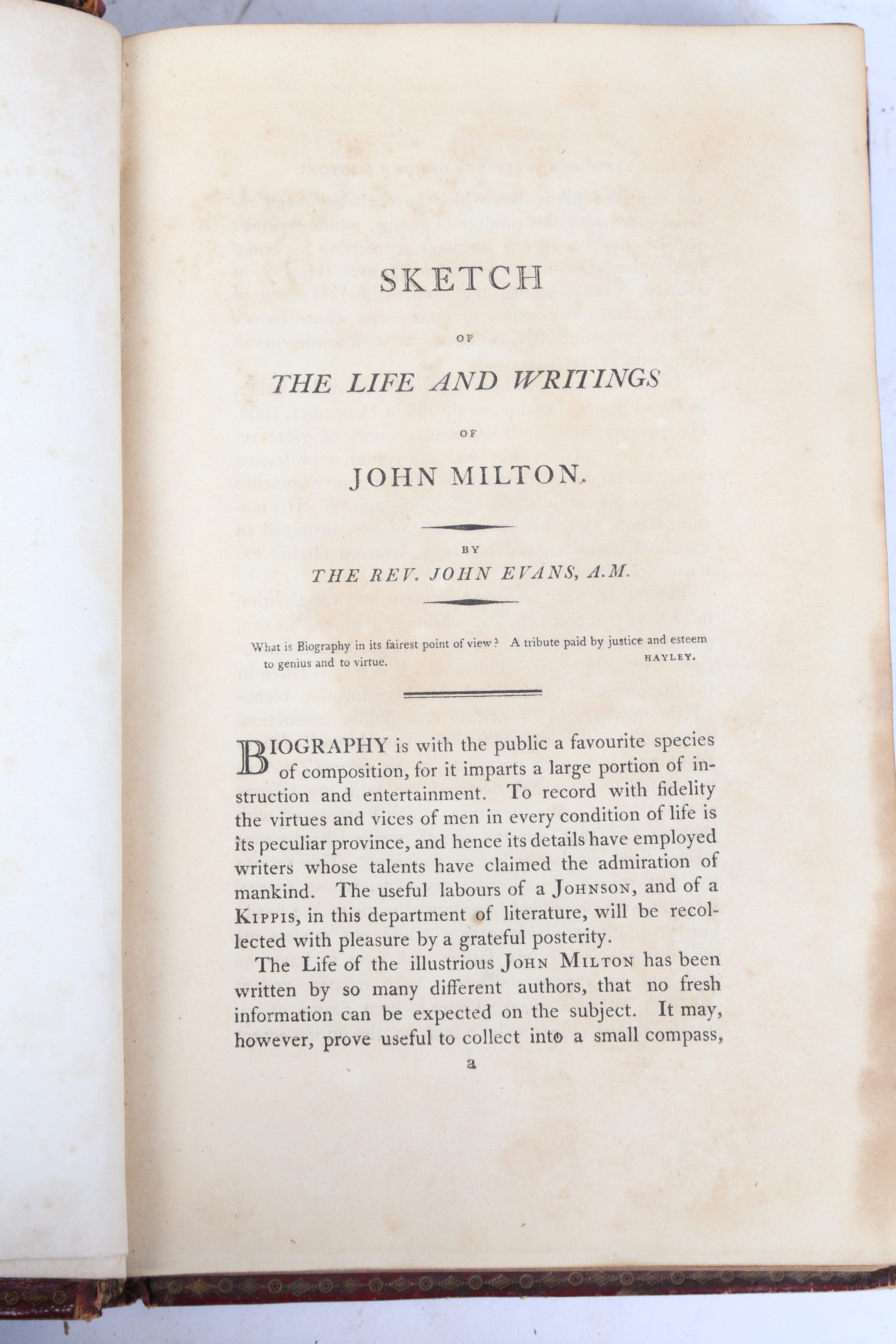 JOHN MILTON & SAMUEL JOHNSON "PARADISE LOST, WITH THE LIFE OF THE AUTHOR/TO WHICH IS PREFIXED THE CE - Image 4 of 7