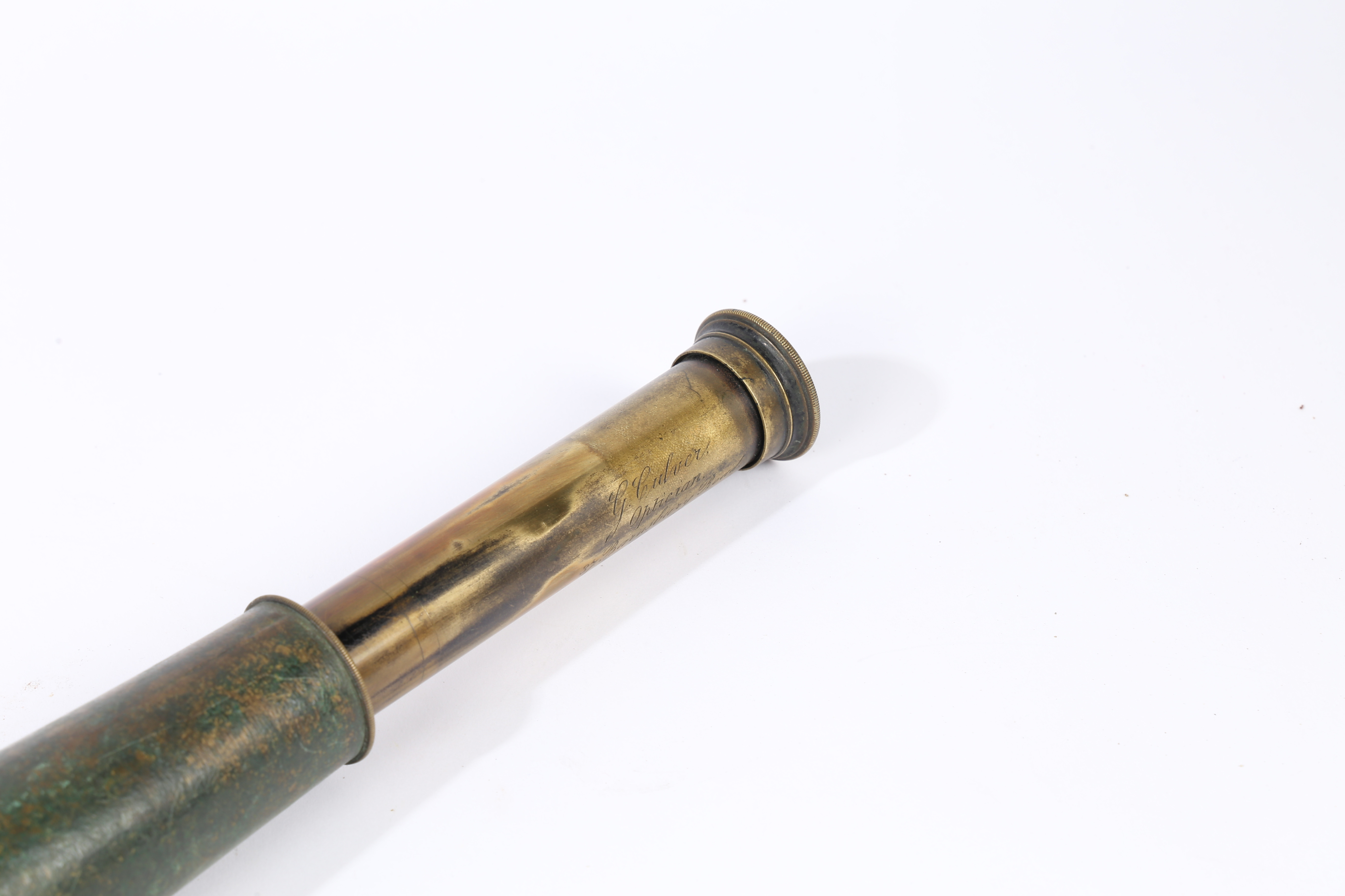 A VICTORIAN SINGLE DRAW TELESCOPE BY G. CULVER OPTICIAN OF LONDON. - Image 4 of 6