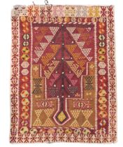 AN ANATOLIAN SLIT WEAVE KILIM RUG.