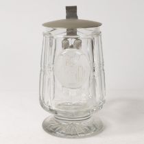 A 19TH CENTURY GERMAN GLASS TANKARD, CIRCA 1880.