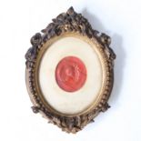 AN INTERESTING 19TH CENTURY RED WAX SEAL IMPRESSING OF MICHAEL ANGELO.