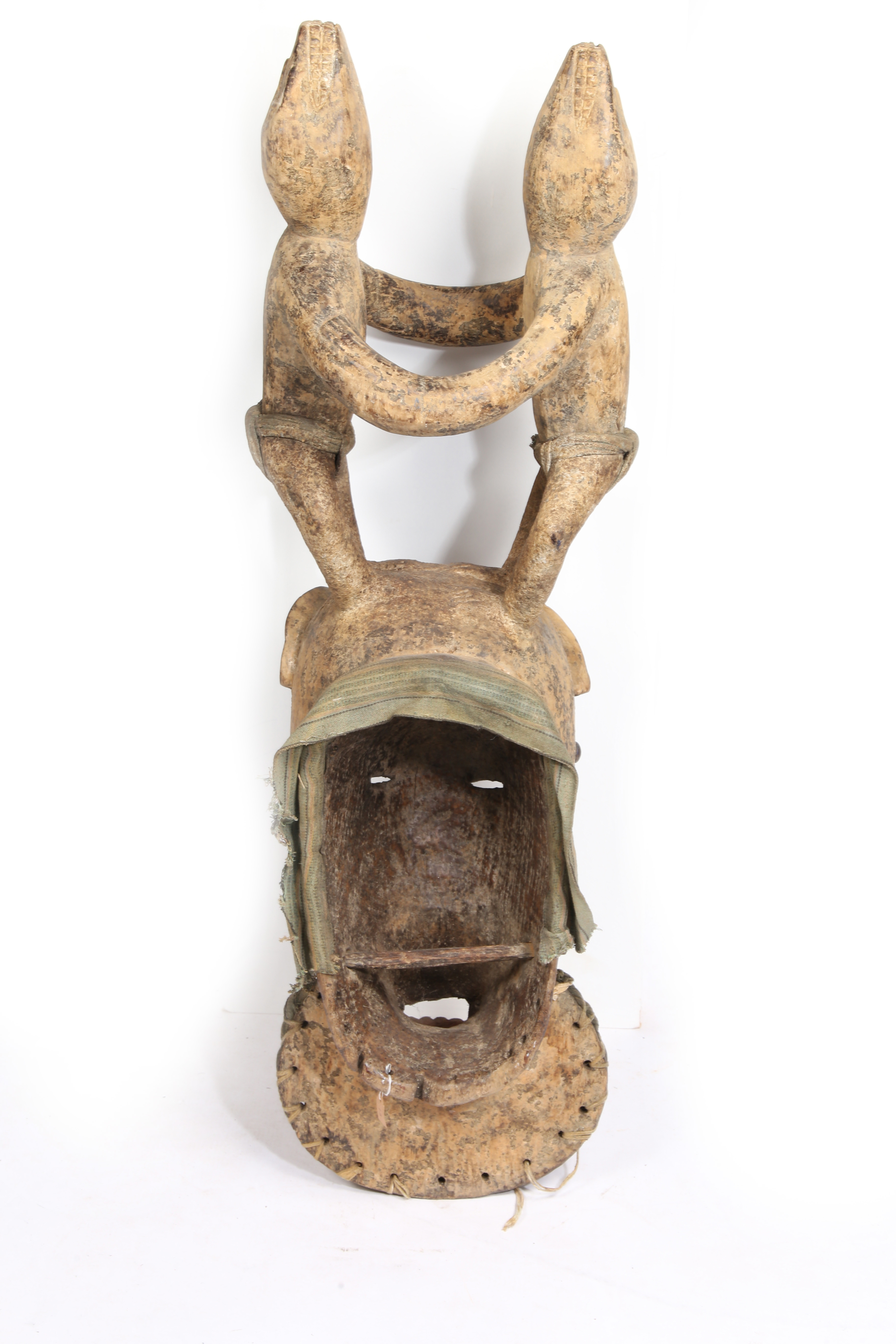 A LARGE BAULE ZOOMORPHIC MASK, IVORY COAST/COTE D'IVOIRE. - Image 2 of 7