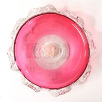 PARIS EXPOSITION INTEREST - AN EARLY 20TH CENTURY FRENCH RUBY GLASS DISH, CIRCA 1900.