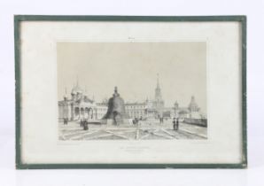 ANDRE DURAND (FRENCH 1807-1867) "THREE VIEWS OF MOSCOW RUSSIA".