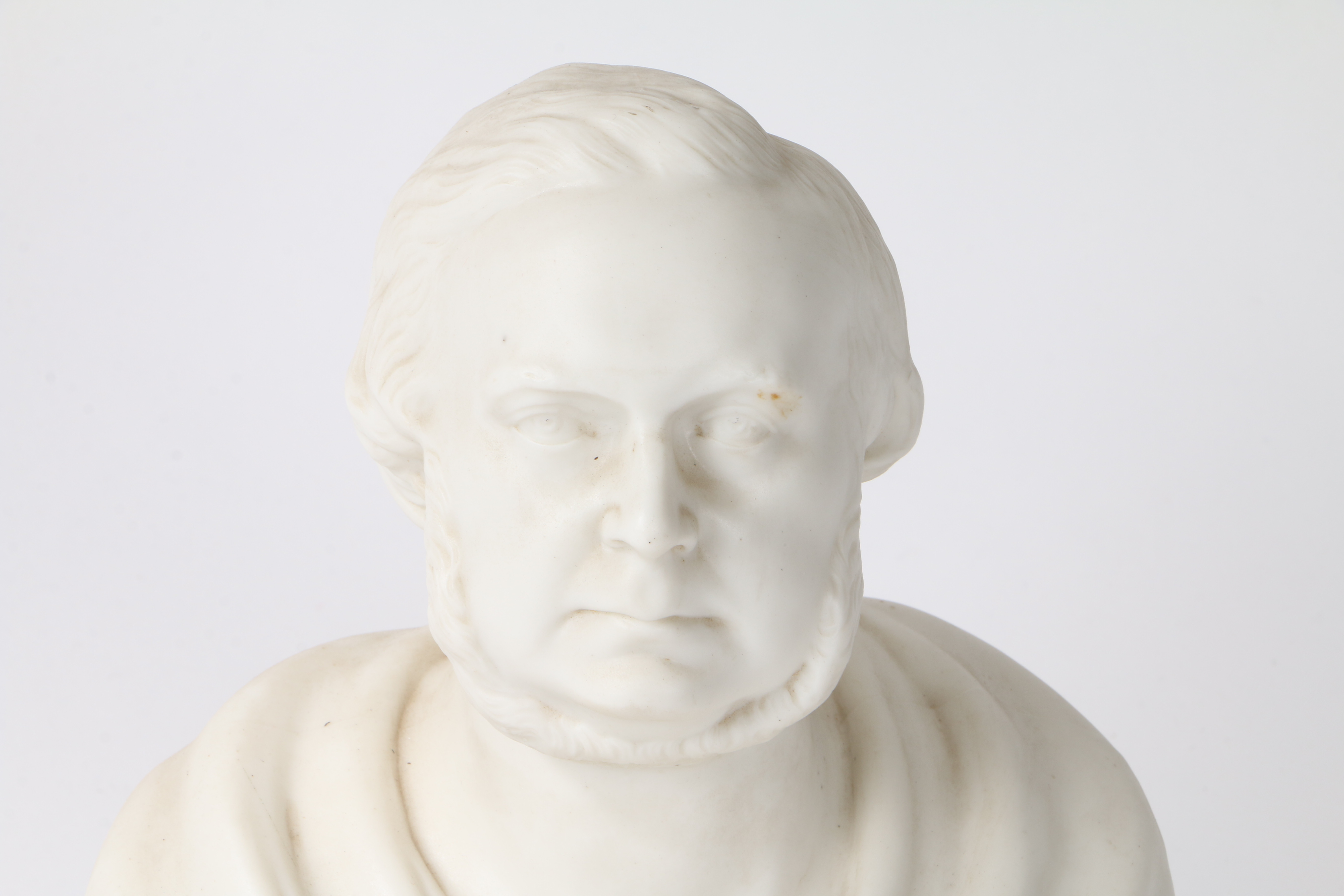 A 19TH CENTURY PARIAN WARE BUST OF JOHN BRIGHT. - Image 2 of 9