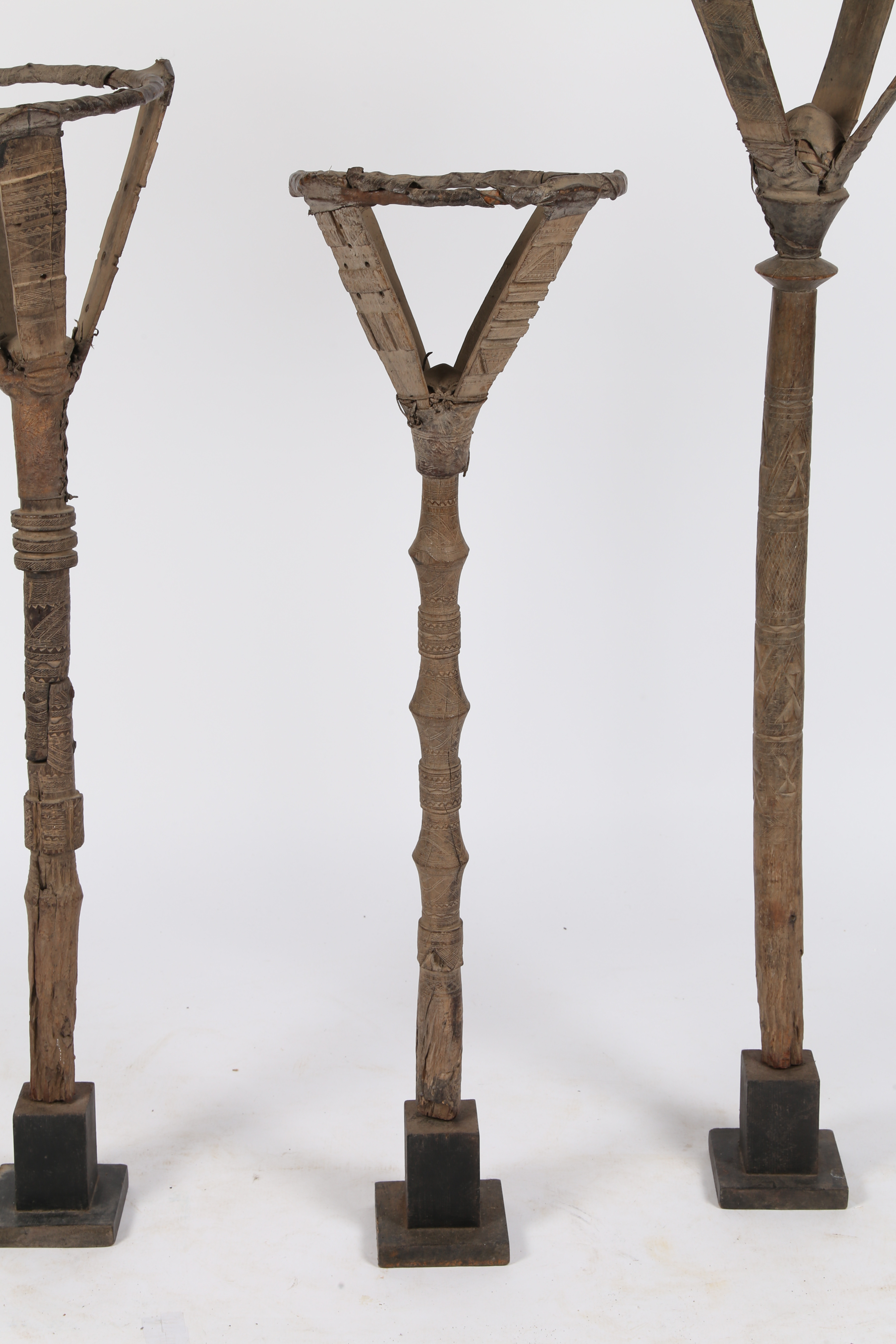 THREE TUAREG TORCHERES OR BOWL STANDS. - Image 3 of 11