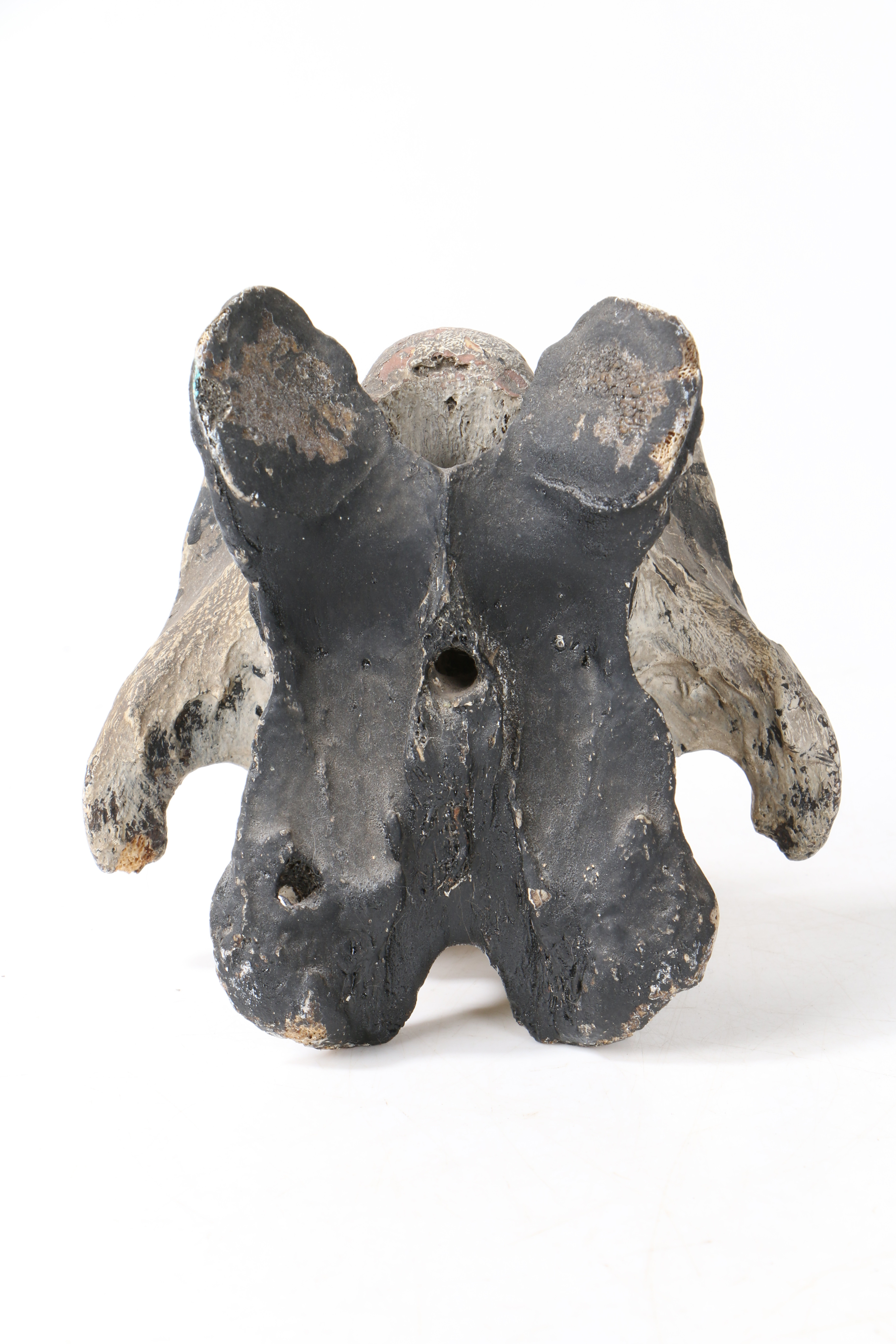 A UNUSUAL 19TH CENTURY PAINTED WHALE VERTEBRAE IN THE FORM OF JOHN WESLEY. - Image 5 of 7