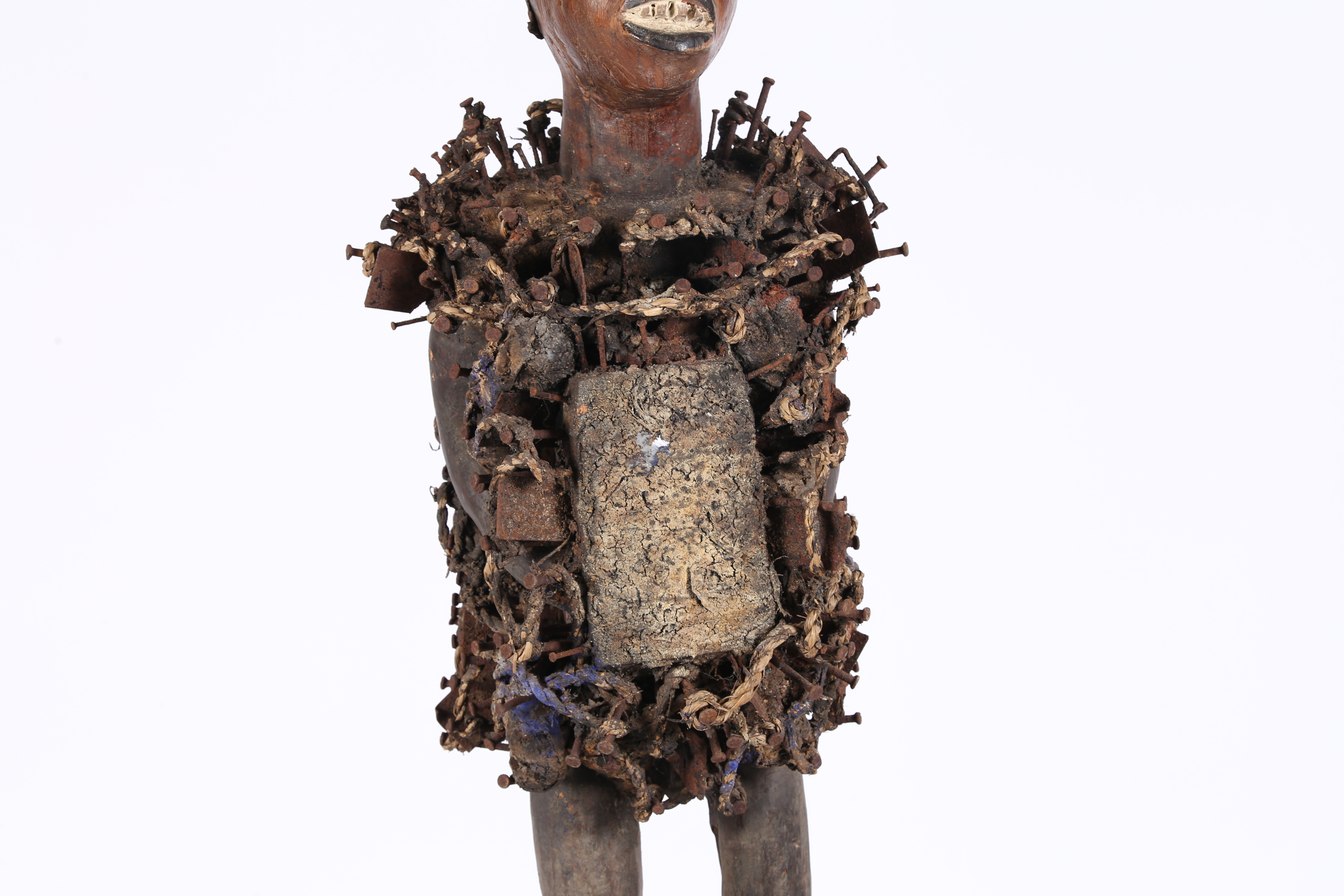 A LARGE BAKONGO NKISI NKONDI NAIL FETISH FIGURE, FROM THE BANTU PEOPLE OF THE DEMOCRATIC REPUBLIC OF - Image 3 of 10