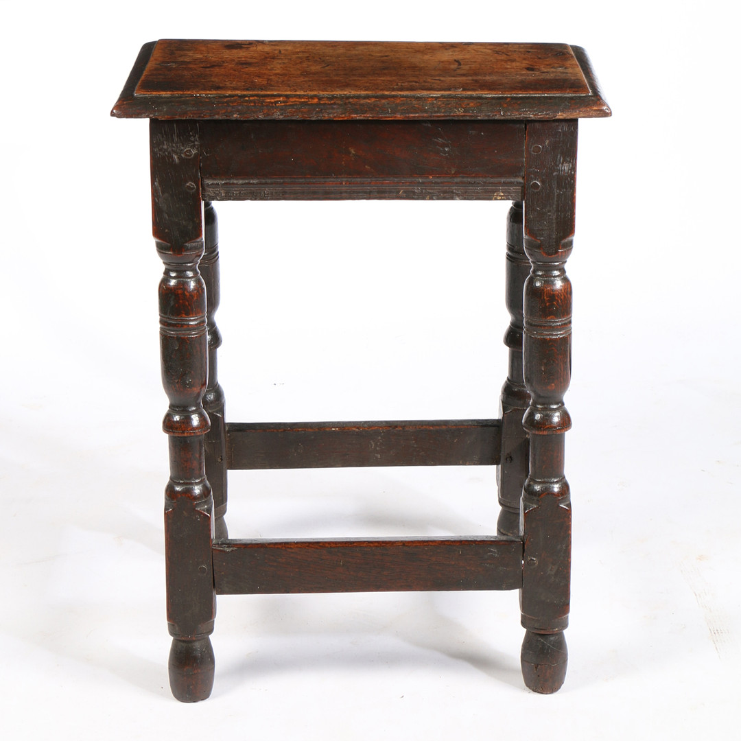 A PARTICULARLY TALL CHARLES I OAK JOINT STOOL, CIRCA 1640. - Image 2 of 3