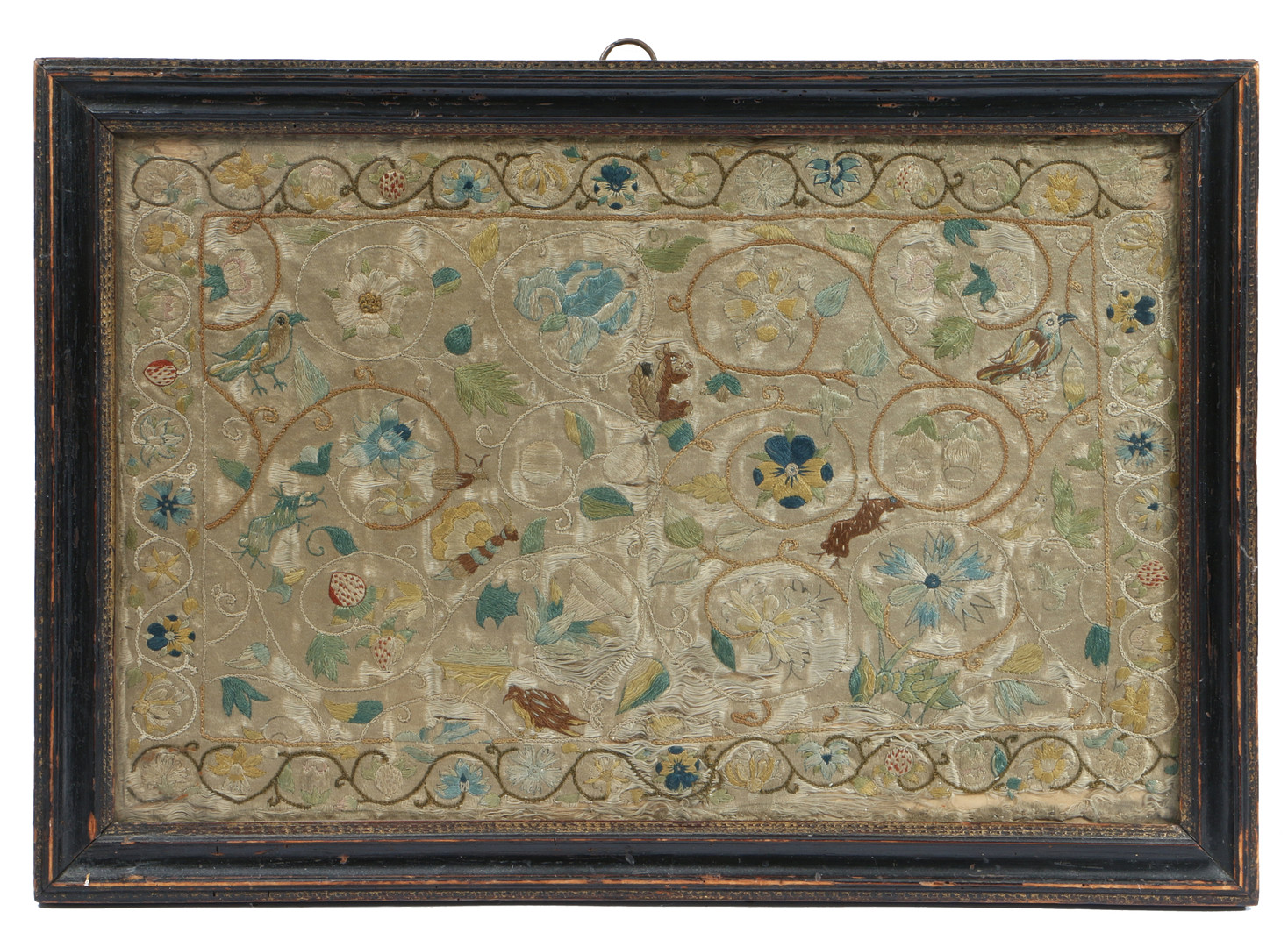 AN EARLY 17TH CENTURY NEEDLEWORK PANEL, ENGLISH, CIRCA 1620-60.