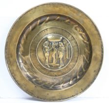 A MID-16TH CENTURY BRASS ALMS DISH, NUREMBERG, CIRCA 1550.