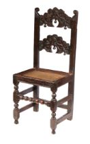 A CHARLES II OAK BACKSTOOL, YORKSHIRE, CIRCA 1680.