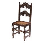 A CHARLES II OAK BACKSTOOL, YORKSHIRE, CIRCA 1680.