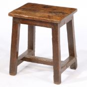 A SMALL GEORGE III OAK JOINT STOOL, WELSH, CIRCA 1800.