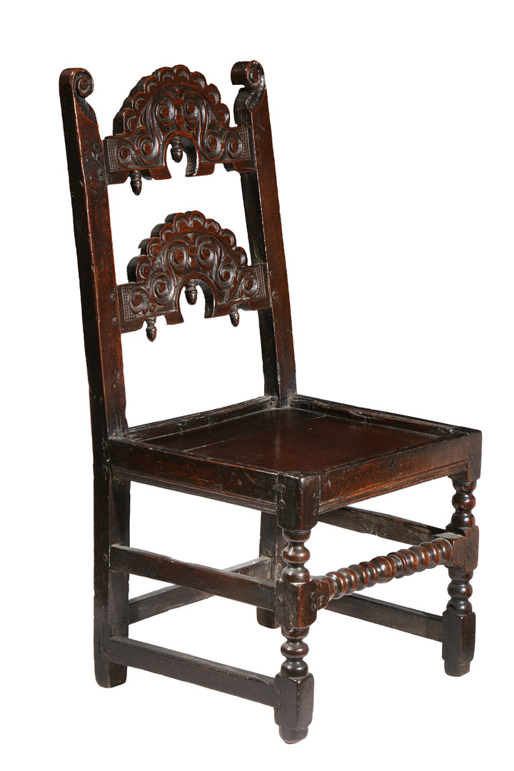 A CHARLES II OAK BACKSTOOL, YORKSHIRE, CIRCA 1680. - Image 3 of 3