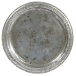 A WILLIAM & MARY PEWTER MULTI-REED NARROW RIM PLATE, OXFORDSHIRE, CIRCA 1690.