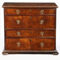 AN OAK AND WALNUT CHEST OF DRAWERS, ENGLISH, CIRCA 1680-1730.