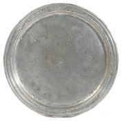 A QUEEN ANNE PEWTER MULTI-REED NARROW RIM PLATE, DEVONSHIRE, CIRCA 1705.