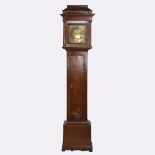 A GEORGE III OAK 30-HOUR LONGCASE CLOCK, THE SQUARE BRASS DIAL SIGNED 'FRANS OVERALL, WELLINGBOROUGH