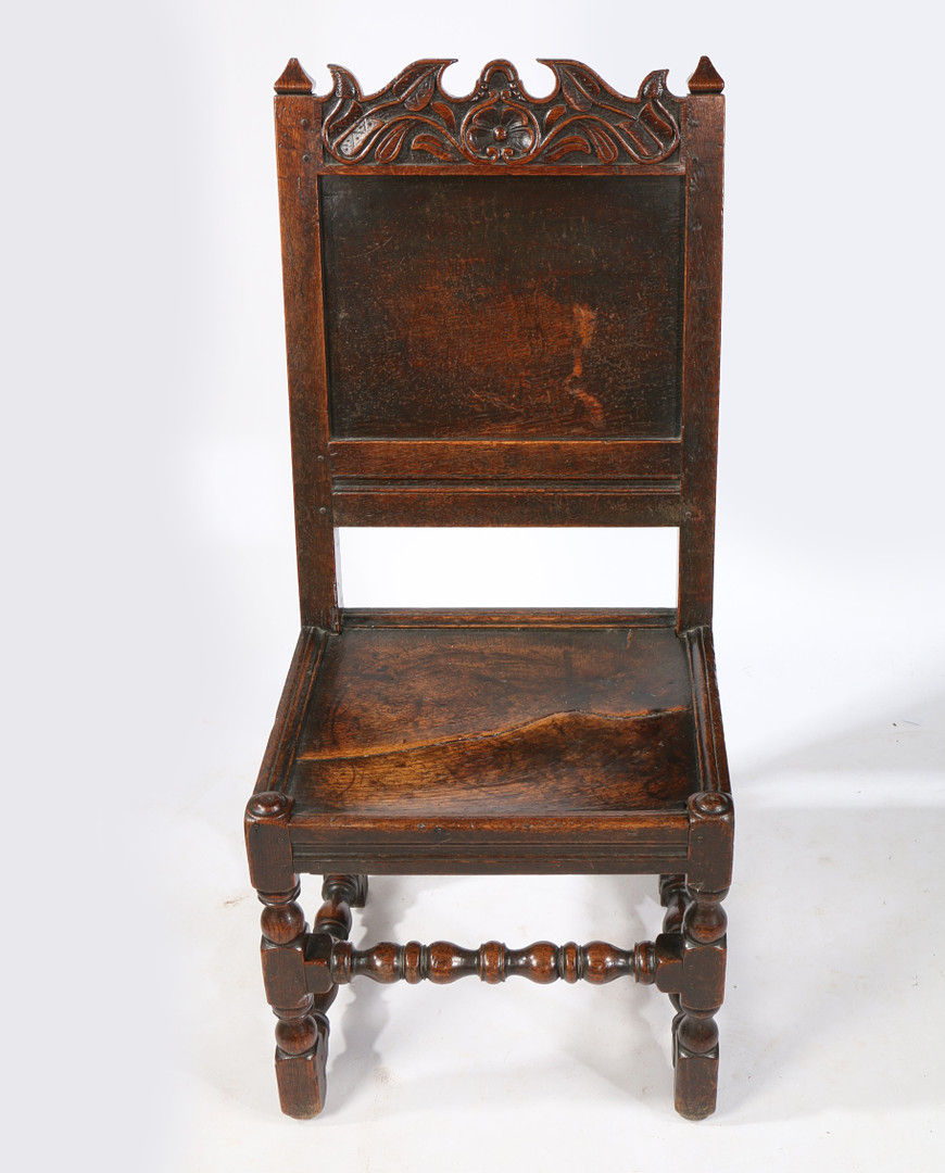 A CHARLES II OAK BACKSTOOL, LANCASHIRE, CIRCA 1670. - Image 4 of 4