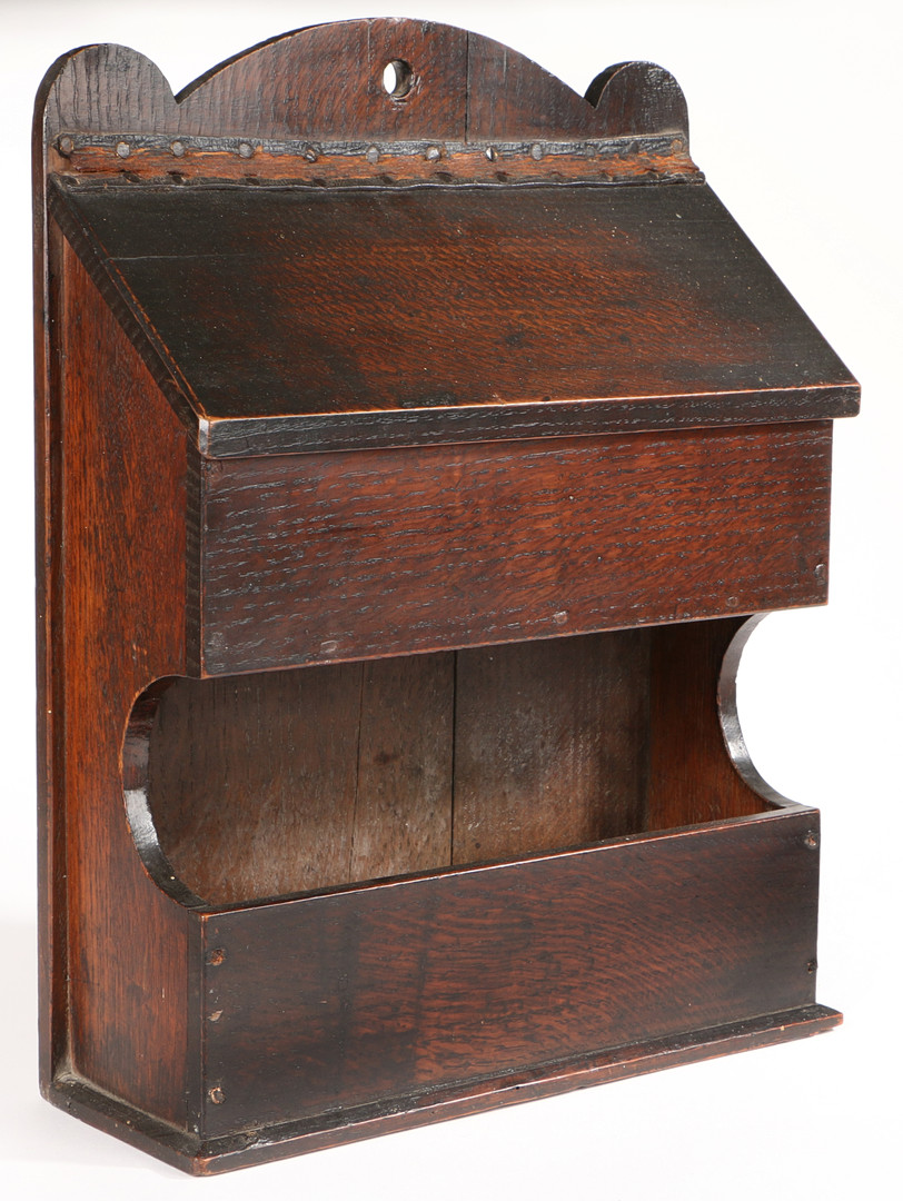 A GEORGE III OAK MURAL CANDLE/SPILL BOX, WELSH, CIRCA 1800. - Image 3 of 4