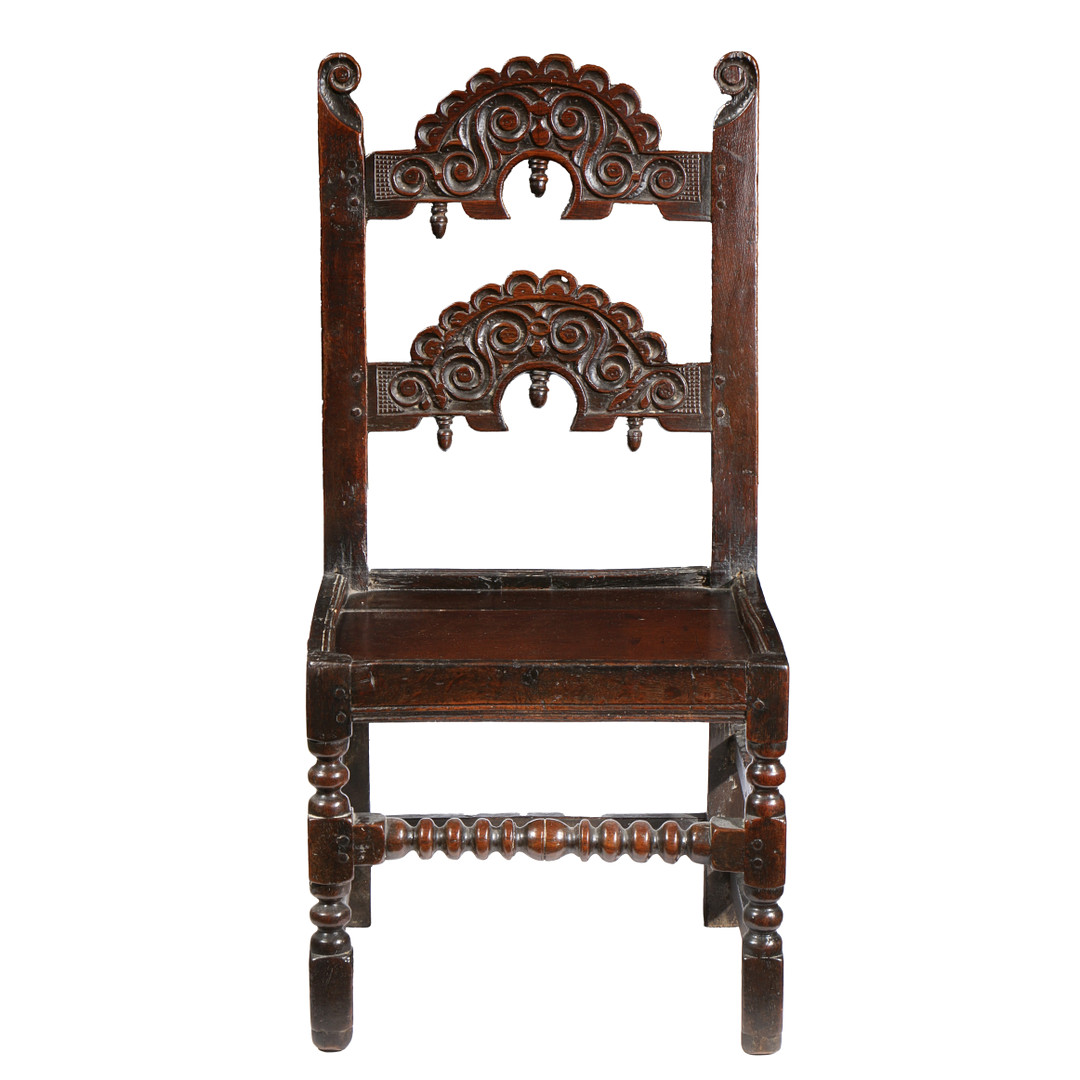 A CHARLES II OAK BACKSTOOL, YORKSHIRE, CIRCA 1680. - Image 2 of 3